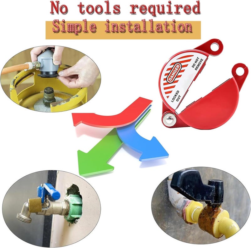 WIILDIS Gate Valve Lockout Device and Safety Padlock, Outdoor Faucet Lock for Outdoor Faucet Knob/Water Spigot/Propane Tank, Suited for 1 to 2-1/2 in Dia Valve Handles - Image 5